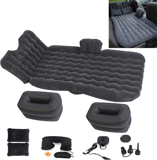 Inflatable Car Air Mattress Back Seat Bed with Air Pump,Portable Thickened Car Travel Camping Sleeping Air Mattress Blow up Bed for Car Universal SUV